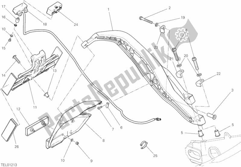 Alle onderdelen voor de Plaat Houder van de Ducati Scrambler Icon Thailand USA 803 2020